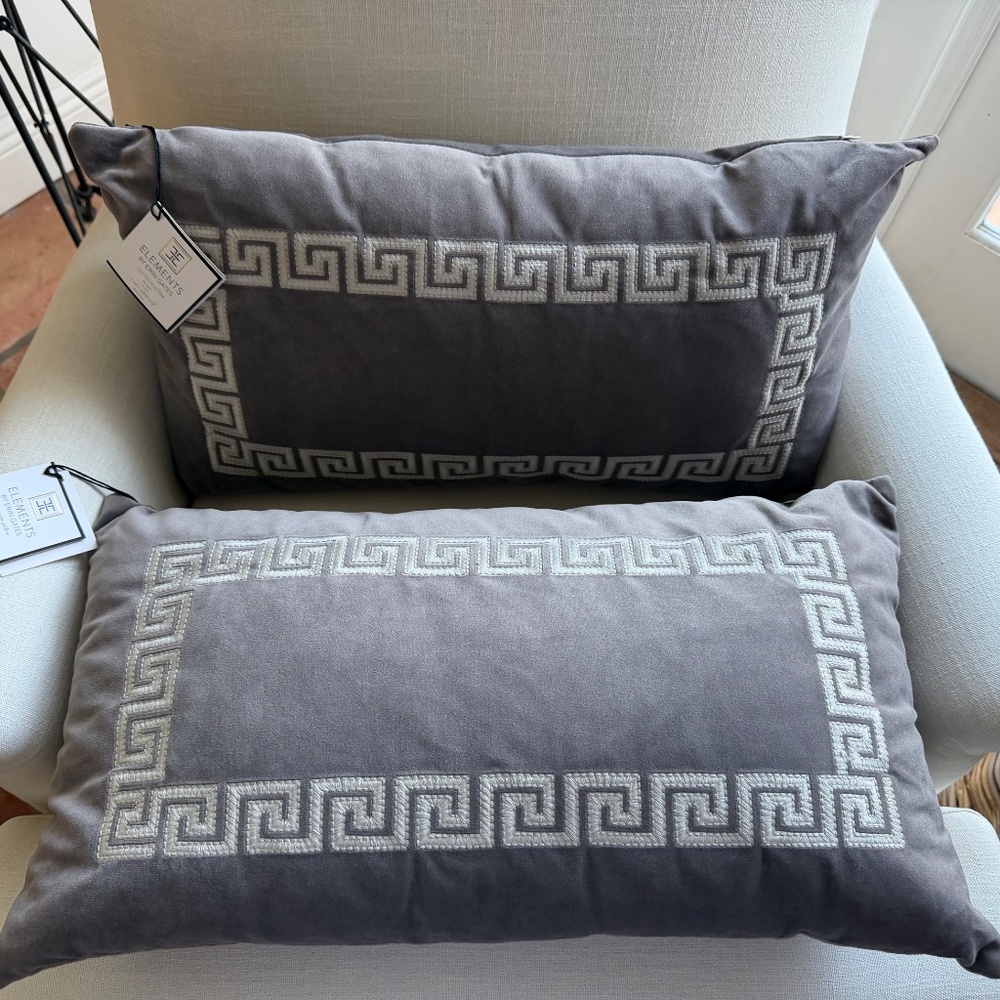 Gorgeous Greek key velvet pillows!
